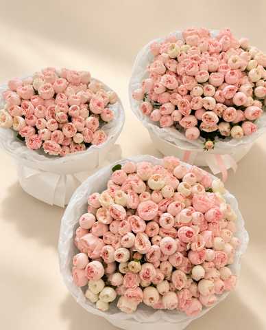 Pink & Ivory Spray Rose Bouquet (Three Bouquets)
