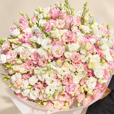 Pink and White Lisianthus Bouquet