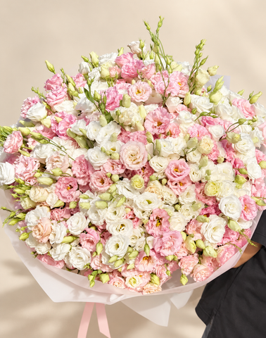 Pink and White Lisianthus Bouquet