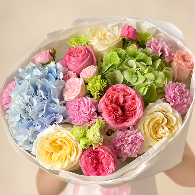 Roses, Hydrangeas and Carnations Bouquet