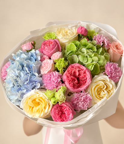 Roses, Hydrangeas and Carnations Bouquet