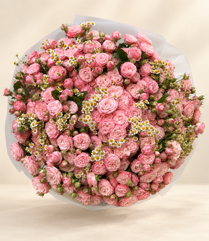Pink Spray Roses & Chamomile Bouquet