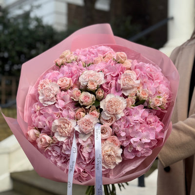 Hydrangea, Spray Rose & Dianthus Mixed Bouquet