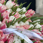 100 Pink & White Tulip Bouquet