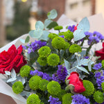 Chrysanthemum, Rose & Eucalyptus Bouquet