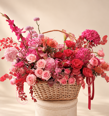 Roses, Hydrangeas, Calla Lilies & Gladioli in a Basket