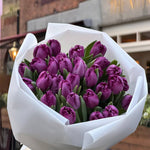 30 Purple Peony-Style Tulips Bouquet