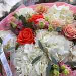Mixed Hydrangea, Rose & Eustoma Bouquet