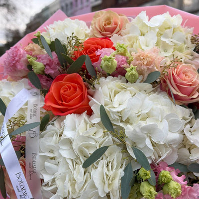 Mixed Hydrangea, Rose & Eustoma Bouquet