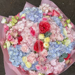 Vibrant Mixed Flower Bouquet with Hydrangea, Roses & Lisianthus