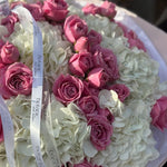 Pure Elegance – White Hydrangea & Rose Bouquet