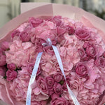 Blushing Blooms – Hydrangea & Rose Mix