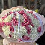 White Hydrangea & Spray Rose Bouquet