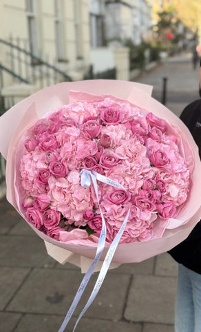Pink Hydrangea & Spray Rose Bouquet