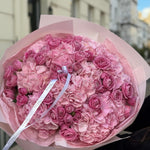 Pink Hydrangea & Spray Rose Bouquet