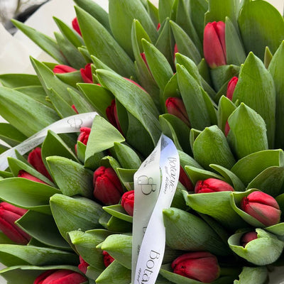 50 Red Tulips Bouquet