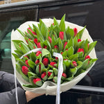 50 Red Tulips Bouquet