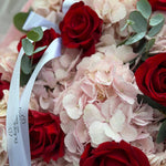 Hydrangea & Red Rose Bouquet